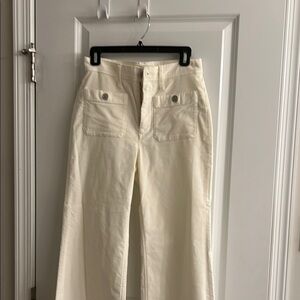 J CrewWomen's Cream Wide-Leg Jeans